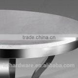 Stainless Steel Base Round Dining Table With Marble Top thumbnail-2