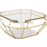 Golden Series 100*100cm Center Table With Glass Top thumbnail-1