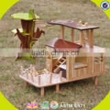 2017 New products indoor children toys wooden treehouse dollhouse W03B059