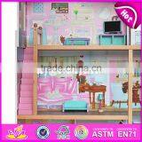 2017 Best Design Luxurious Three Floors Wooden Kids Modern Dollhouse With Furniture W06A247 thumbnail-3