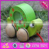 2016 New Design Snail Carried Wooden Pull Toys for Toddlers W05C078 thumbnail-6