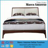 European Style Faxue Leather Storage Low Double Wooden Bed Frame thumbnail-1