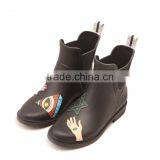 Special Grey Solid Color Unique Design Short Rain Boot for Women Female Lady Wellies Wellington Rain Boot Rainboot thumbnail-3