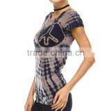 Gray & Black Tie-Dye Scoop Neck Tee thumbnail-2