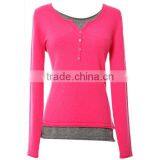 KNITTED WOMEN LONG SLEEVE ROUND NECK BASIC 100%CASHMERE PULLOVER thumbnail-2