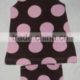 polka dot printed baby cotton clothing, baby t-shirt, romper, bllomer set