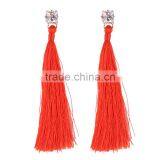 Bohemian Jewelry Zircon Gems With Long Colorful Tassel Charms Earrings for Women thumbnail-5