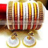 Girls Fashion Bangle Sets, Indian Churi Bracelet,Thread Bangle Sets for Children thumbnail-6