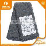 Ashy Grey 100% Polyester Beaded Frence Lace Fabric With Sequins FL1129-5 thumbnail-1