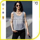 Custom Blank Grey Loose Dri Fit Women Casual Tank Tops Wholesale thumbnail-1