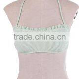 Whlolesale Hot Sale Monogrammed Seersucker Ruffle Bandeau Top thumbnail-5