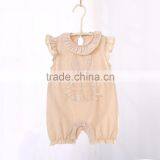 Summer Baby Clothes Romper Natural Colored Cotton Sleeveless Newborn Short Climbing Jumpsuit Clothes thumbnail-6