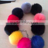 New Products Faux Fox Fur Pom Keychain