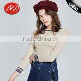 2017 Womens Round Neck Tight Fitted Knit Pullover Distressed Sweater Design With Lowest Price thumbnail-1
