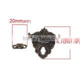 Iron Based Alloy Case Locks Antique Bronze Pattern Carved 47mm X45mm 20mm X6mm thumbnail-2