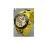 Yellow / Orange / White Army Camouflage Silicone Ice Watch With Long Life Battery