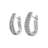 Sterling Silver Cubic Zirconia Hoop Earrings,925 silver jewelry,fine jewelry