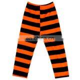 Girls Boutique Outfit Cat Printed Double-deck Floral Stripe Top and Orange Black Stripe Trousers Children Sets thumbnail-4