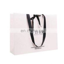 Wholesale Custom Logo Clothing Shopping Bag Packaging Gift White Kraft Paper Bag With Rope Hande thumbnail-5