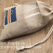 Drawstring Jute Bag Burlap Shopping Bag New Style Small Colorful Plaid Drawstring Bag,Personalised Small Hemp Jute Draws thumbnail-3