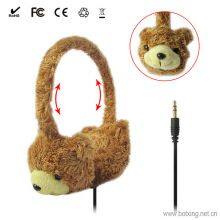 Factory Price Volume Control Lovely Plush Kids Headphones thumbnail-2