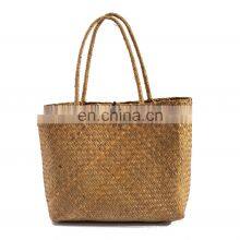 HBK Wholesale Handmade Natural Weaving Beach Tote Stylish Palm Leaf Hand Strew Clutch Seagrass Handle Bag French thumbnail-3