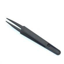Plastic Tweezers Black Flat Head Elbow Pointed Flat Nose Round Head Plastic Anti-static Tweezers Clamping Tool 93303 thumbnail-4