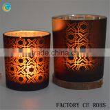 Online/Amber Candle Holder /Black Candle Jar/Laser Votive Holder With Logo For Home Decor