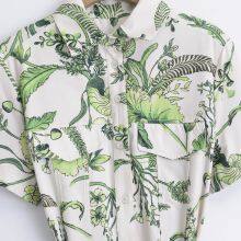 Summer New Women's Slim Fit Bow Tie Tie Printed Shirt Style Dress thumbnail-4