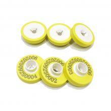 Ultra Button Round Shape Yellow Cattle Tags 30mm TPU NFC RFID Ear Tag for Goat/sleep thumbnail-2