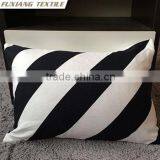 100% Cotton Printed Black and White Brief Style Geometric Cushion thumbnail-5