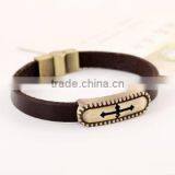 Wholesale Cross Stainless Steel Men's Fashion Leather Bracelet 2016 thumbnail-2