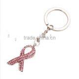 Preventing Breast Cancer Symbol Key Chain Rhinestone Bowtie Hope Key Chain thumbnail-2