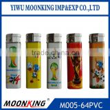rechargeabe plastic cigarette lighter cheapest electronic lighter with world cup pictures