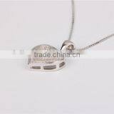 American Popular 925 Silver Smooth Heart Pendant Necklace thumbnail-4