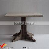 Farm Chic 4 Seaters Square Solid Wood Pedestal Dining Table