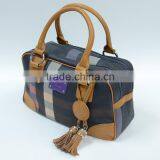 Dongguan Manufacturers Grid Pattern Fashion Portable Luggage Bag With Tassel Pendant,travel Bag OEM Factory thumbnail-2