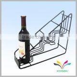 China Manufacturer High Quality Hot Sale Fancy Beautiful Display Rack Antique Red Wine Metal Wire Curved Glass Shelf thumbnail-6