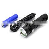 Soshine TC10 Rechargeable 200LM LED 3-Mode White Flashlight With USB Cable- Black (1 x 18650) thumbnail-5