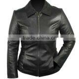 Ladies Black Designer Fit Lambskin Short Leather Jacket