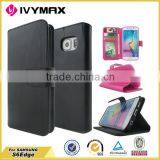 Wallet PU Leather Mobile Phone Case Manufacturer for Samsung Galaxy s6 Edge