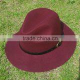 High quality jandmade 100% wool felt light fedora hat colours custom logo