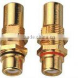 RCA female adaptor brass material gold plating rohs comliant