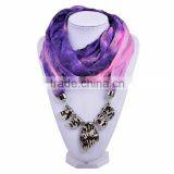 2016 New Trendy Cozy Noble Thin Silk Floss String 5 Flake Pattern Beads Scarf Women (SC150184) thumbnail-5