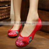 Women's Shoes Old Peking Flower Embroidery Slip On Flat Casual Cloth Walking Shoes Oxford Sole thumbnail-5