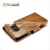 ICARER Genuine Leather Wallet Case for Samsung Galaxy S7 With Card Slots and Stand Function thumbnail-3