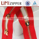 Red Zipper Cotton Tape With Double Sliders Brass Zipper for Sofa thumbnail-1