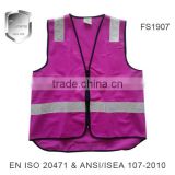 fashional high visibility safety purple reflective vest