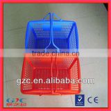 Hot Handheld 30L Plastic Shopping Basket with Double Plastic Handles for Supermarket Retail Store