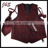 Fashion Mens Silk Paisley Vest and Silk Tie Set thumbnail-1